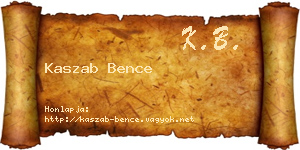 Kaszab Bence névjegykártya