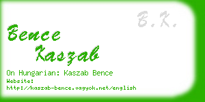 bence kaszab business card